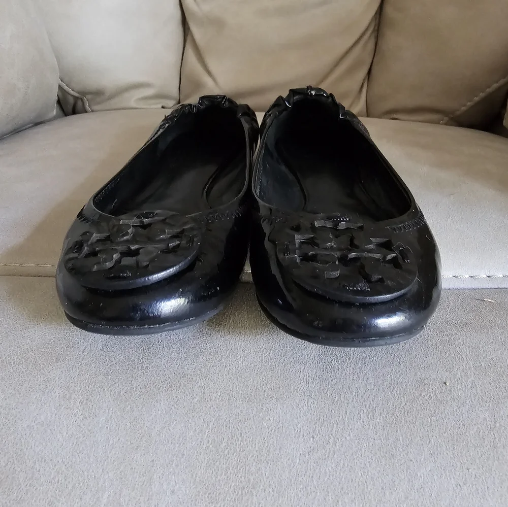 Tory Burch Reva Black Patent Leather Ballet‎ Flats Women’s Size 6M
